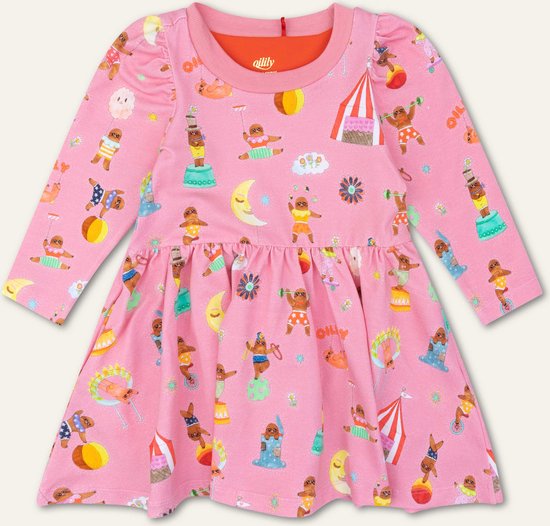 Drum jersey dress 35 AOP The great sloth Pink: 92/2yr