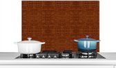 Muurbeschermer - Spatscherm keuken - Leer - Oranje - Print - Dierenvel - Keuken - 90x60 cm - Spatwand