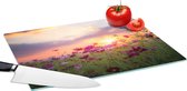 Glazen Snijplank - 39x28 - Zonsondergang - Bloemen - Roze - Natuur - Groen - Snijplanken Glas