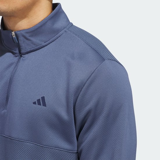 adidas Performance Ultimate365 Textured Sweater met Korte Rits - Heren - Blauw- M