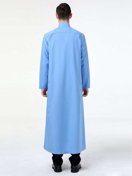 Livano Arabisch Mannen Kaftan - Djellaba Heren - Islamitische Kleding - Moslim Kleding - Alhamdulillah - Lichtblauw XL