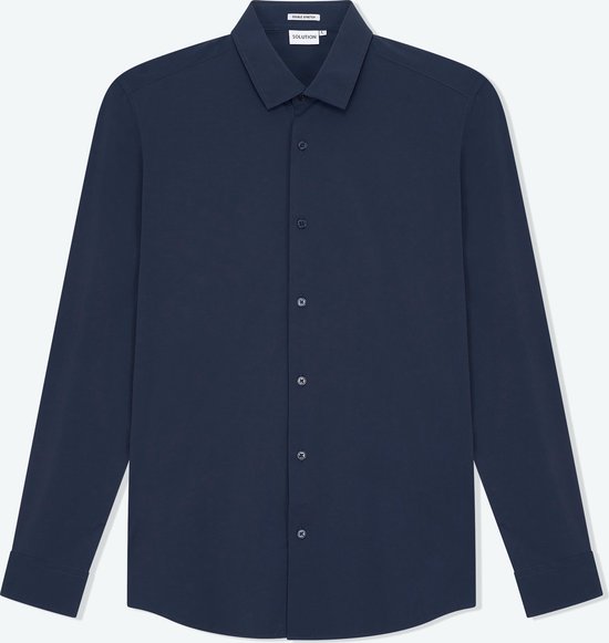 Solution Clothing Felix - Casual Overhemd - Kreukvrij - Lange Mouw - Volwassenen - Heren - Mannen - Navy - XL