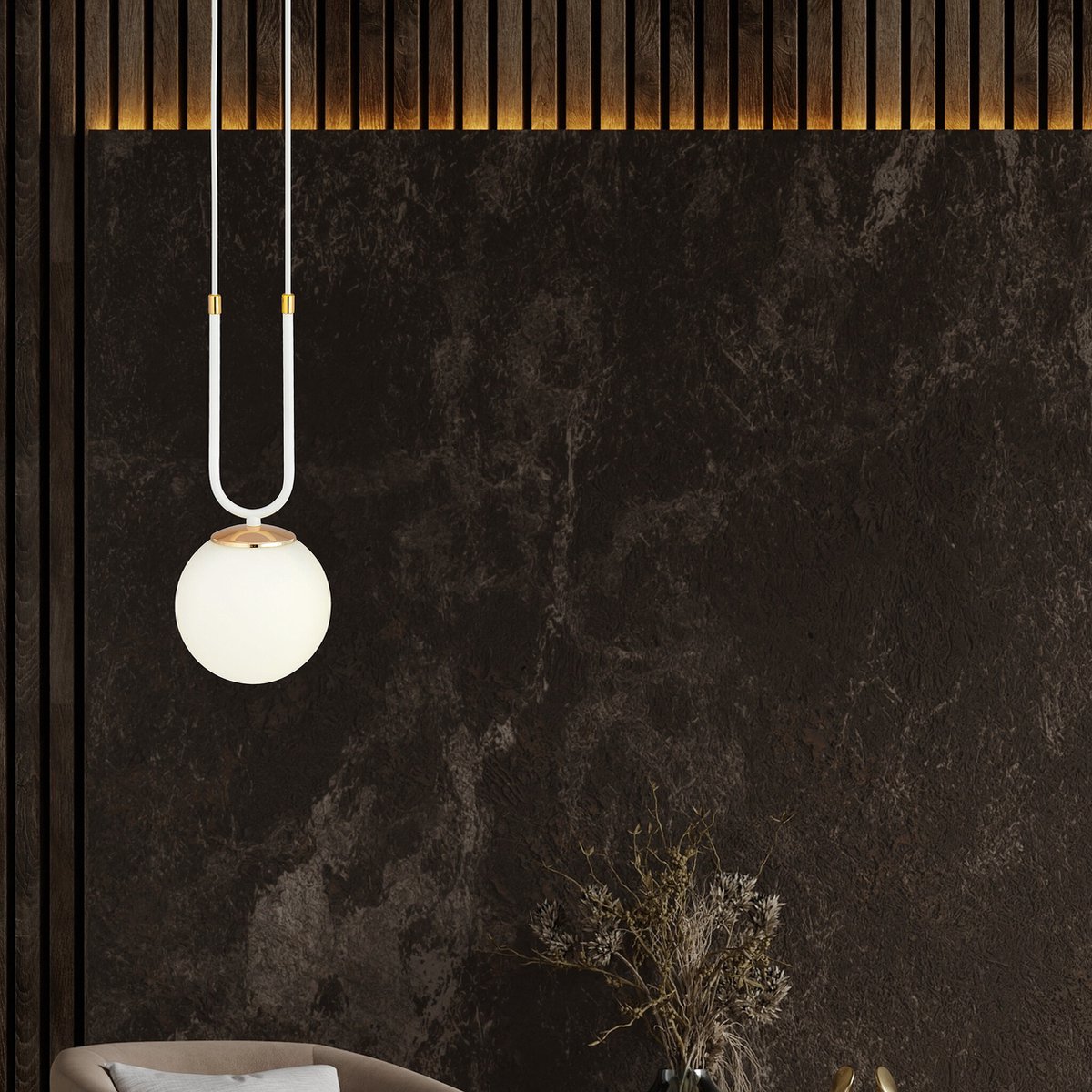 Emibig Aarhus 1 lamp wit met opaal wit glas E14 hanglamp 15 cm diameter - Perfecte verlichting voor elke ruimte