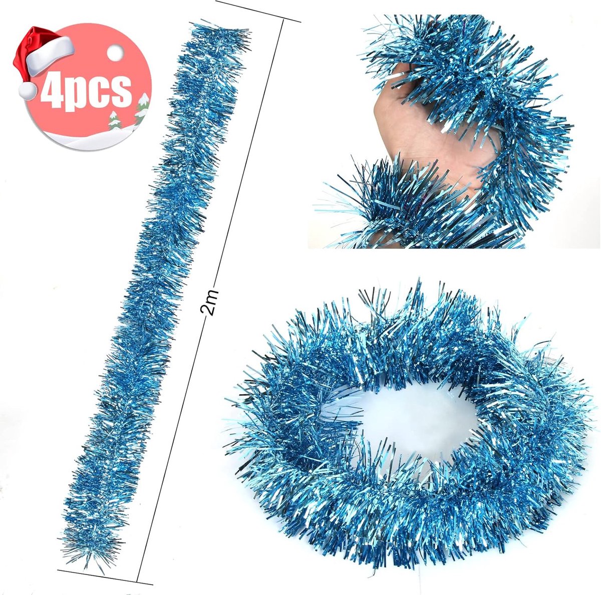 Guirlande lametta d16h270 cm rood kerstslinger kerst Everlands