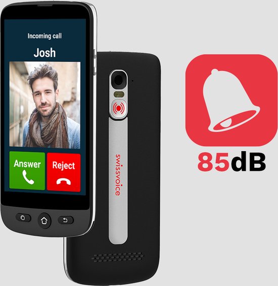 Swissvoice S510-M met wallet hoesje, senior mobiele telefoon met whatsapp en videobellen - Swissvoice