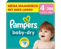 Pampers - Baby Dry - Maat 4 - Mega Maandbox - 288 stuks - 9/14 KG