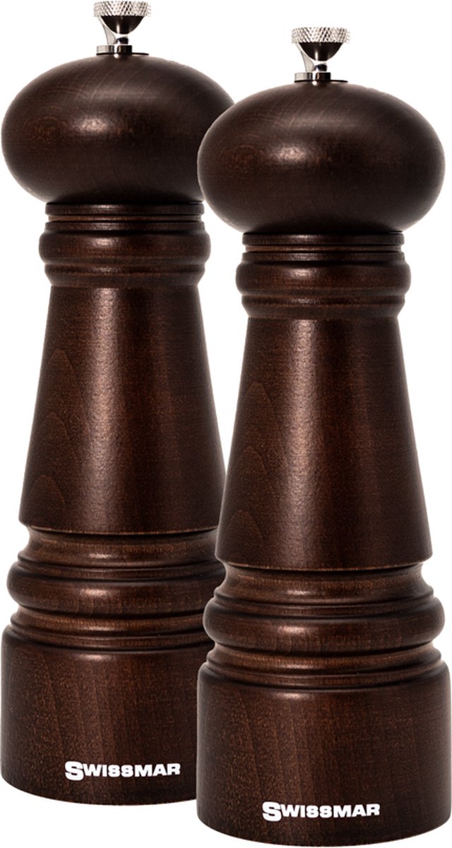SWISSMAR - Manor peper en zoutmolen set 18 cm Beukenhout