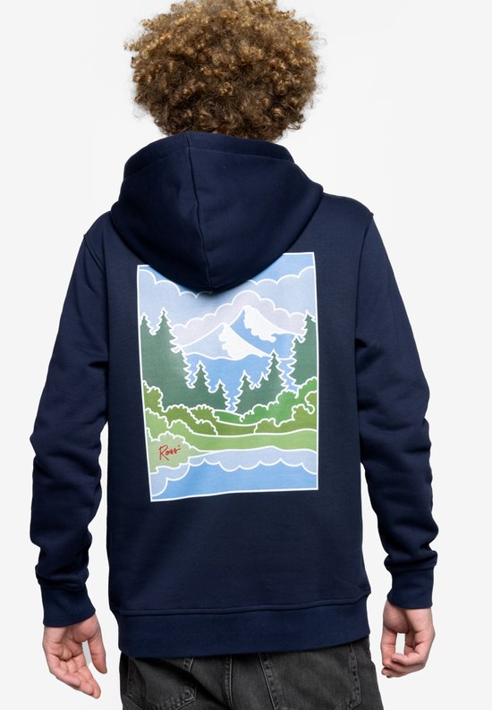 A-dam BIG-BOB-ROSS-PRINT - Hoodies - Ideaal Als Cadeau - Katoen - Met Capuchon - Donkerblauw