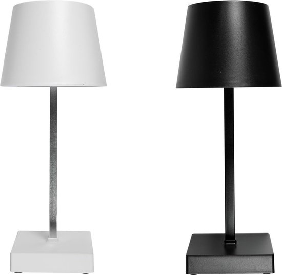Foto: Tafellamp bureaulamp luxe zwart touch 3 standen licht sfeer draadloos 3 standen dimbaar