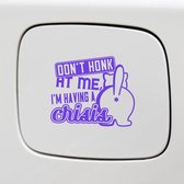 Bumpersticker - Dont Honk At Me - 14x12 - Paars