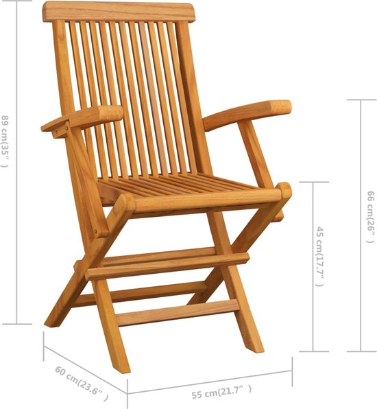 vidaXL Chaises de jardin de vidaXL 6 pièces avec coussins verts Teck massif