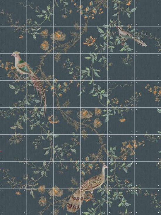 IXXI Dark Chinoiseries Birds - Wanddecoratie - Bloemen en Planten