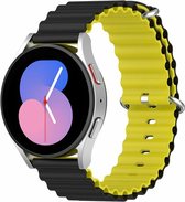 By Qubix Ocean Style bandje - Zwart - geel - Xiaomi Mi Watch - Xiaomi Watch S1 - S1 Pro - S1 Active - Watch S2