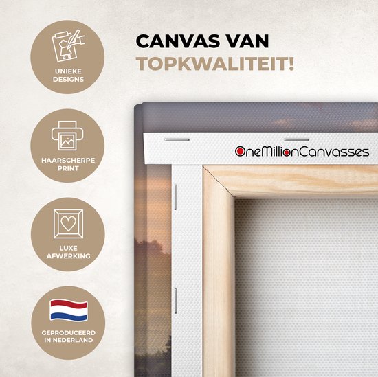 Tableau Toile Toscane - Paysage - Soleil - 150x100 cm - Décoration murale