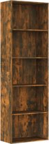 vidaXL - Boekenkast - 60x30x189 - cm - bewerkt - hout - gerookt - eikenkleurig