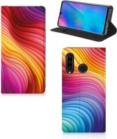 Stand Case geschikt voor Huawei P30 Lite New Edition Regenboog