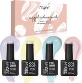 Mylee Gel Nagellak Set 4x10ml [Mallow-Dramatic] UV/LED Gellak Nail Art Manicure Pedicure, Professioneel & Thuisgebruik - Langdurig en gemakkelijk aan te brengen