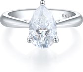 Larissa - 18k Witgouden Peer Solitair Moissanite Ring - 0.4 karaat