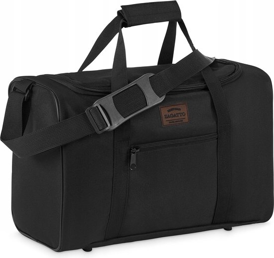 Sac de voyage avion noir avec pattes de protection 40x20x25cm Zagatto