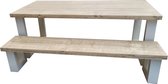 Wood4you - New England combideal Eettafel + Bankje - 200/90 cm