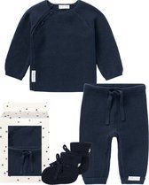 Noppies - Geschenkverpakking met kledingset - Navy - 3delig - Broek Grover - trui Pino - Slofjes Nelson - Maat 50