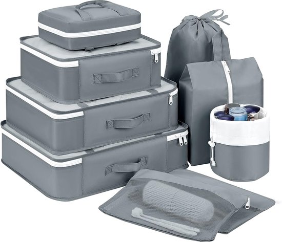Waterproof Packing Suitcase Organiser Set, Waterproof Packing Cubes for Clothes, Packing ...