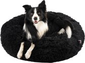 Pet Perfect Donut Hondenmand - 80cm - Fluffy Hondenkussen - Hondenbed - Zwart