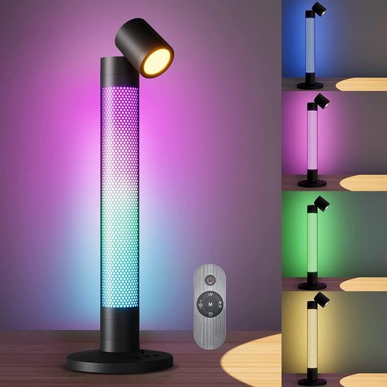 Lampe de table LED, lampe de table en spirale réglable de couleur
