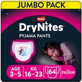 DryNites culottes absorbantes pour la nuit - Filles - 3 à 5 ans (16 - 23 kg) - 64 pièces - pack économique