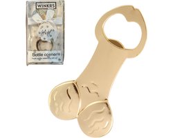 Piemel Flesopener - Grappige Opener Gouden Pik in geschenkverpakking