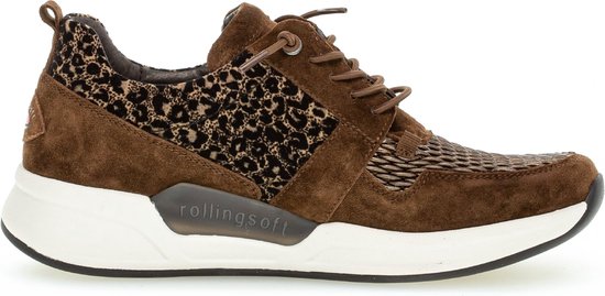 Gabor rollingsoft sensitive 96.955.81 - dames rollende wandelsneaker - bruin - maat 42.5 (EU) 8.5 (UK)
