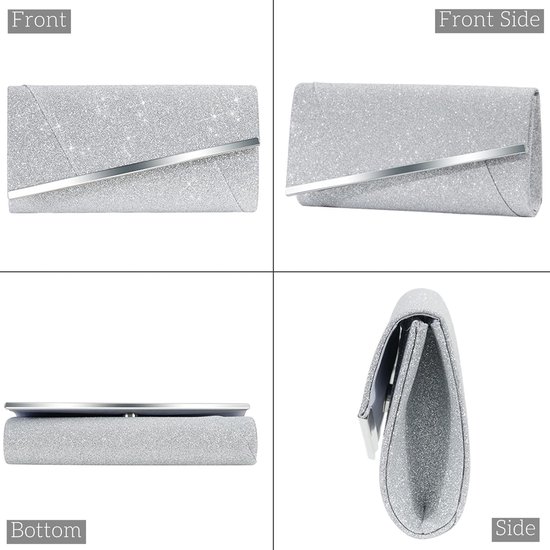 Pochette Soirée Femme Strass Avec Nœud - Brillante, élégante - Pour Mariage, Fêtes, événements - Sac à Main Petit Format