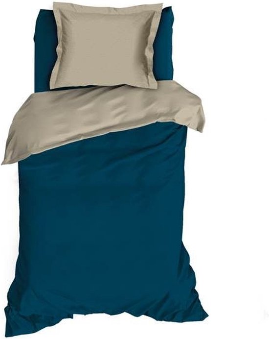 Romanette Comtesse Dekbedovertrek - Eenpersoons - 140x200/220 cm - Teal/Sand