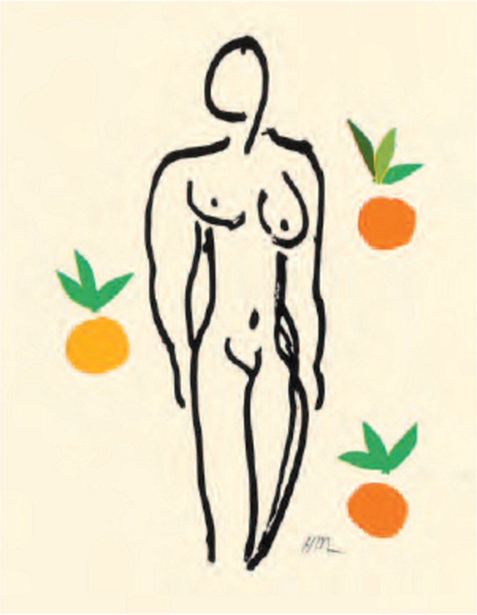 Henri Matisse - Naakt met sinaasappels - Kunstposter - 40x50 cm