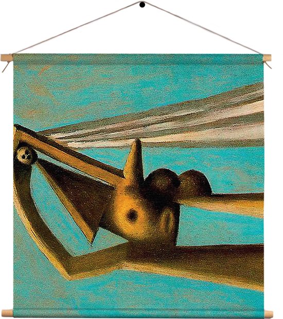 Textielposter Picasso Badgast met strandbal 1929 Vierkant XL (60 X 60 CM) - Wandkleed - Wanddoek - Wanddecoratie