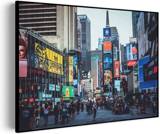 Akoestisch Schilderij Times Square New York Rechthoek Horizontaal Basic S (7 0x 50 CM) - Akoestisch paneel - Akoestische Panelen - Akoestische wanddecoratie - Akoestisch wandpaneel