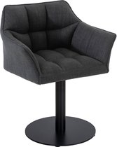 CLP Damaso Loungestoel - Binnen - Met armleuning - Eetkamerstoel Metaal frame - donkergrijs Stof