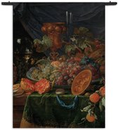 Mezo Wandkleed Abraham Mignon Stilleven met vruchten en oesters 1660-1679 Rechthoek Verticaal L (165 X 120 CM) - Wandkleden - Met roedes