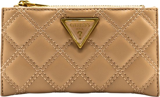 Guess Giully SLG DBL Zip Dames Portemonnee - Beige - One Size