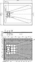 WOON-DISCOUNTER.NL - Douchebak Numa 120 x 90 x 3 cm (Grijs) - - 991194+991200