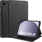 Case2go - Tablet hoes geschikt voor Samsung Galaxy Tab A9 - Business Book Case - Auto Wake/Sleep functie - Opbergvak - Zwart