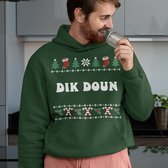 Groningen Noël Hoodie Green Dik Doun Candy Cane - Taille L - Unisex Fit - Costumes de Noël pour femmes et hommes