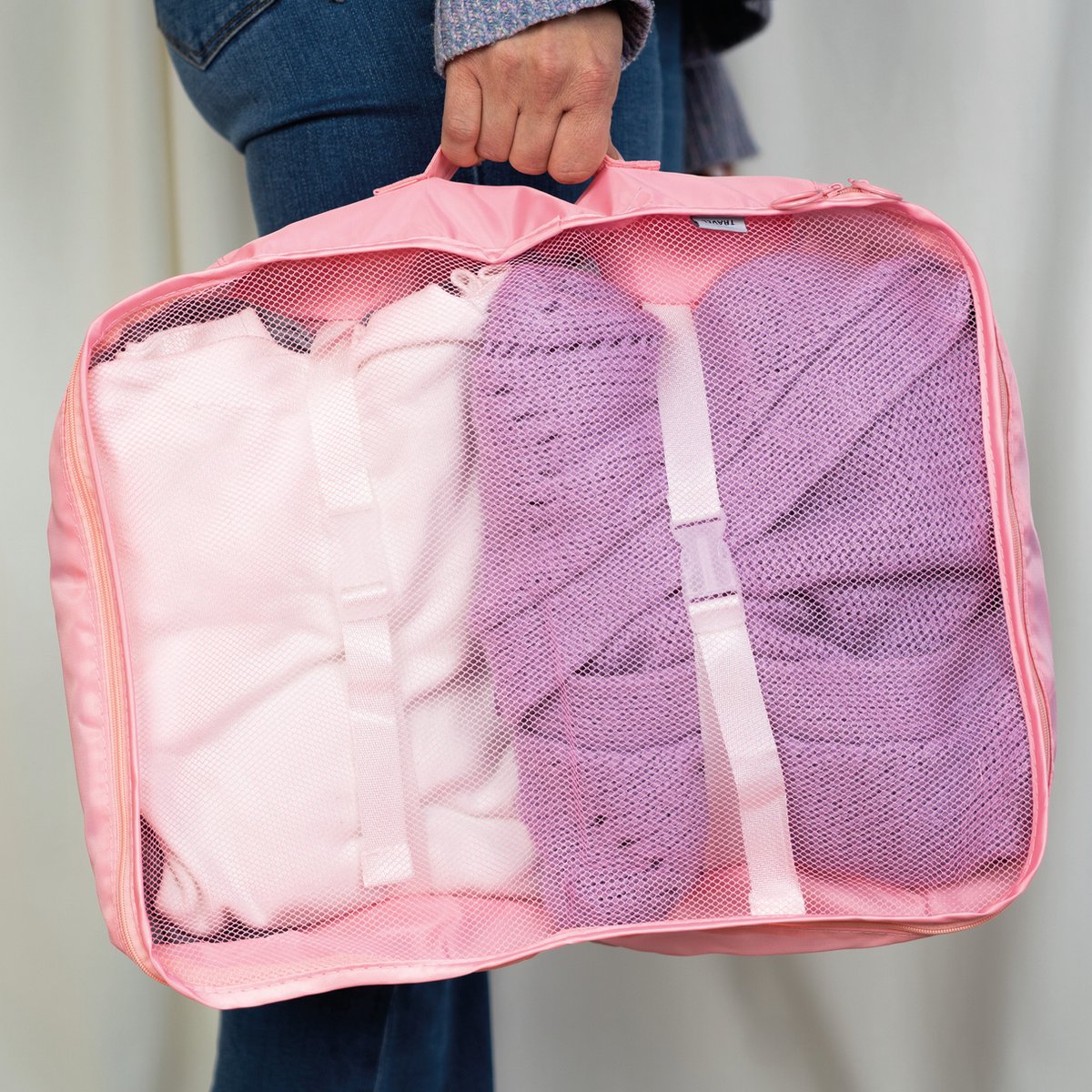 Bol.com Coverzs Packing Cubes set 9 delig (roze) - Kleding organizer set voor koffer & backpack - Backpack organizerset - 9 deli... aanbieding