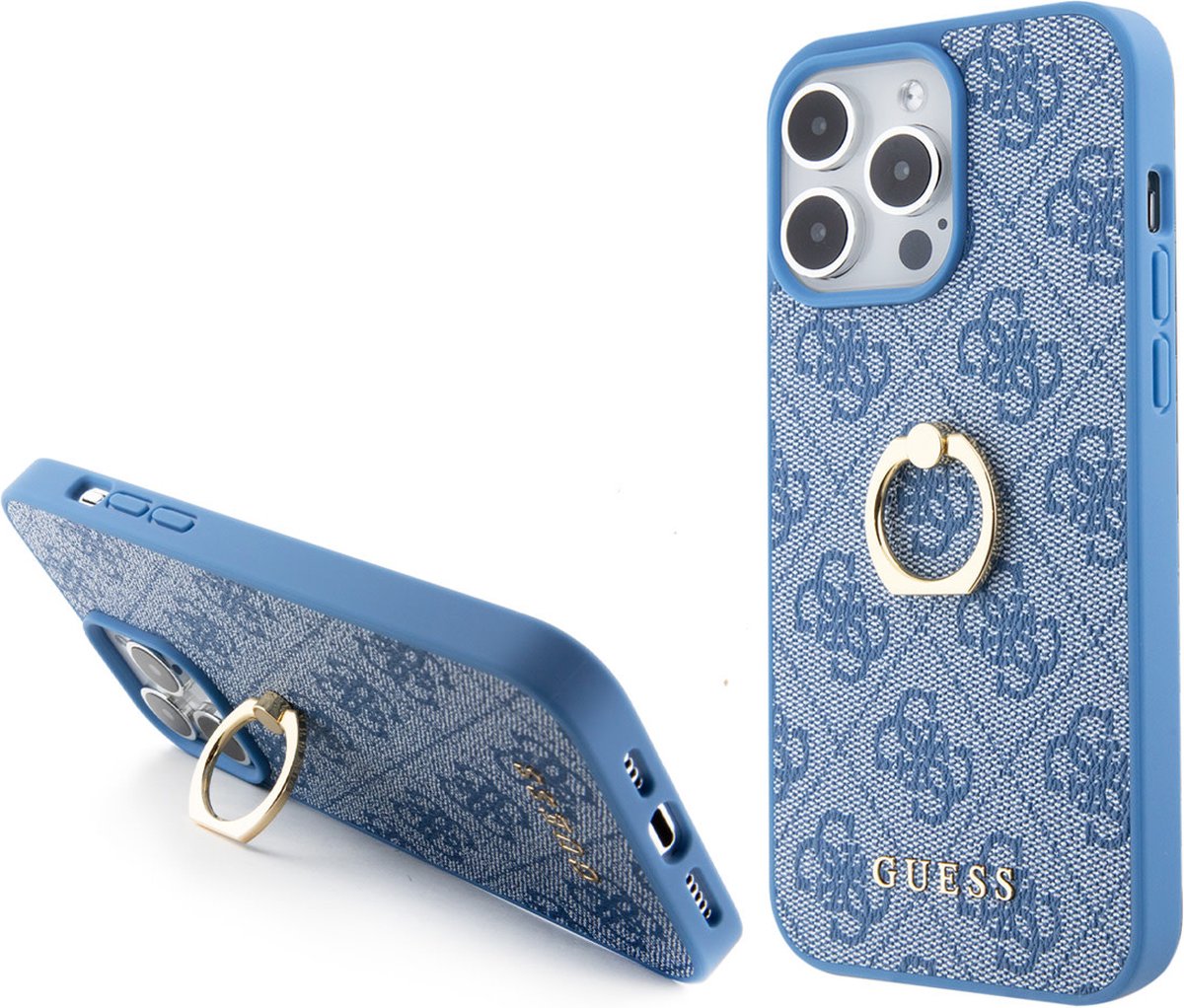 Guess iPhone 15 Pro Max TPU Back Cover hoesje – Glitter Glossy Script – Khaki