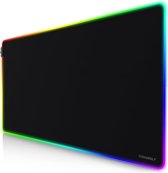 XXXL RGB Gaming muismat - 1200 x 600 mm oversized - muismat - multicolor led - 7 LED-kleuren plus 4 effectmodi - voor precisie en snelheid - rubberen onderkant - afwasbaar