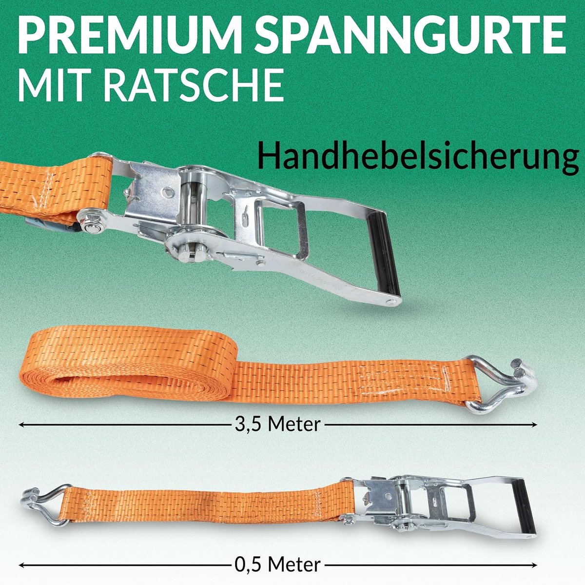 2 x premium spanbanden met ratel, tweedelig