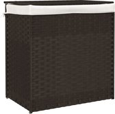 Bol.com vidaXL - Wasmand - met - 2 - vakken - 53x35x57 - cm - poly - rattan - donkerbruin aanbieding