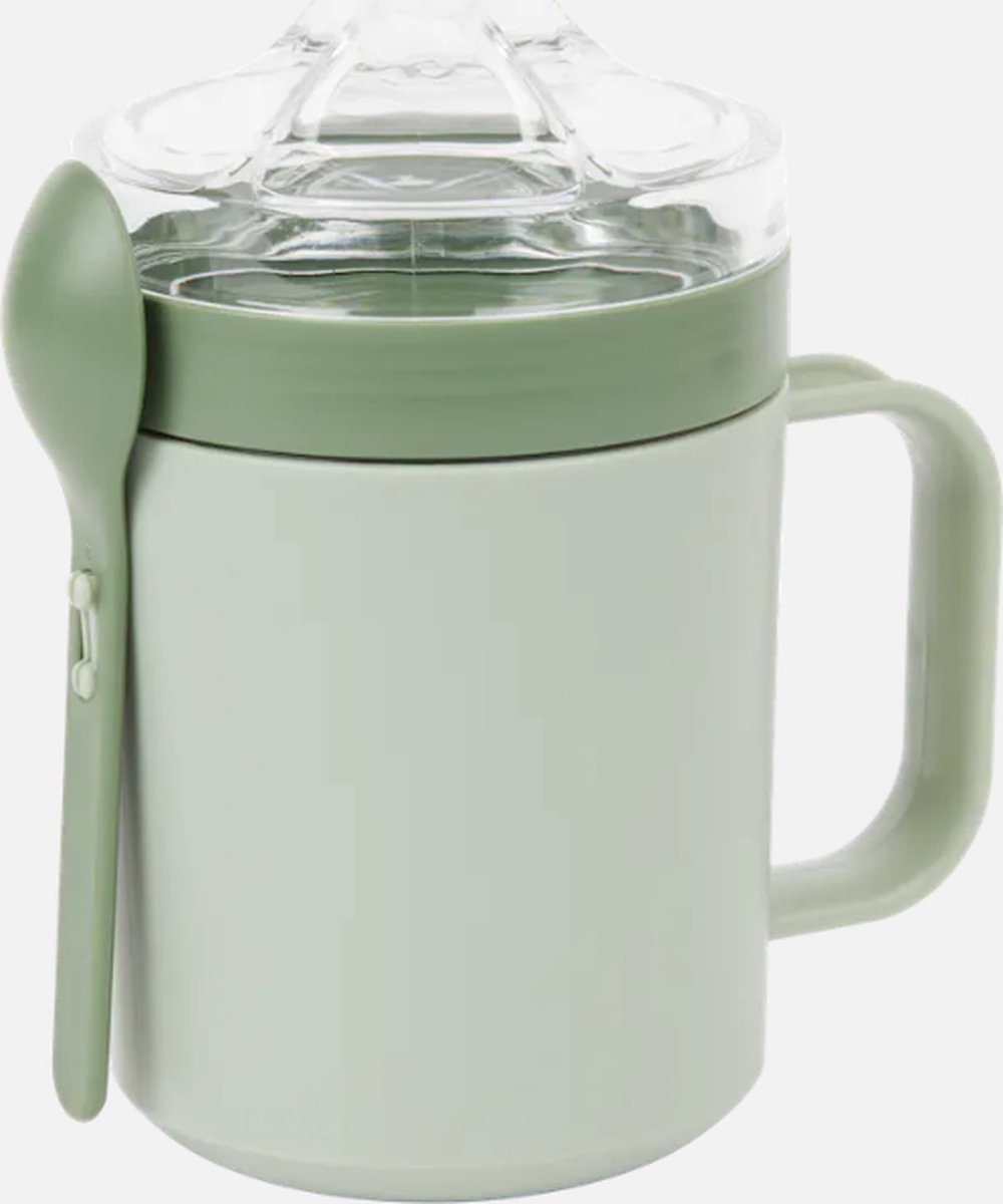 Yoghurtbeker to go Incl. lepel Apart bakje voor muesli of fruit 400 ML Groen bol