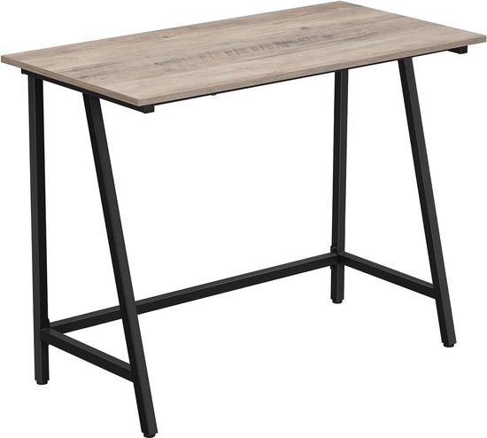 Vasagle LWD040B02 Desk, Computer Desk, Home Office, Study, Office, Living Room, Stable, Space Saving, Easy Assembly, Industrial Design, 100 x 50 x 75cm / 39.37 x 19.68 x 29.52 inches, Grey-black