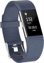 CHPN - Horlogebandje - Bandje geschikt voor Fitbit - Fitbit Charge 2 - Sportbandje - Grijs/blauw- Small - Horlogeband - Armband -Polsband